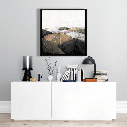 Toile rose « Averses printanières » – Décoration d'intérieur contemporaine encadrée