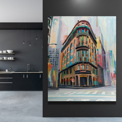 Contemporary Cities Blue Canvas - New York Architecture Decor