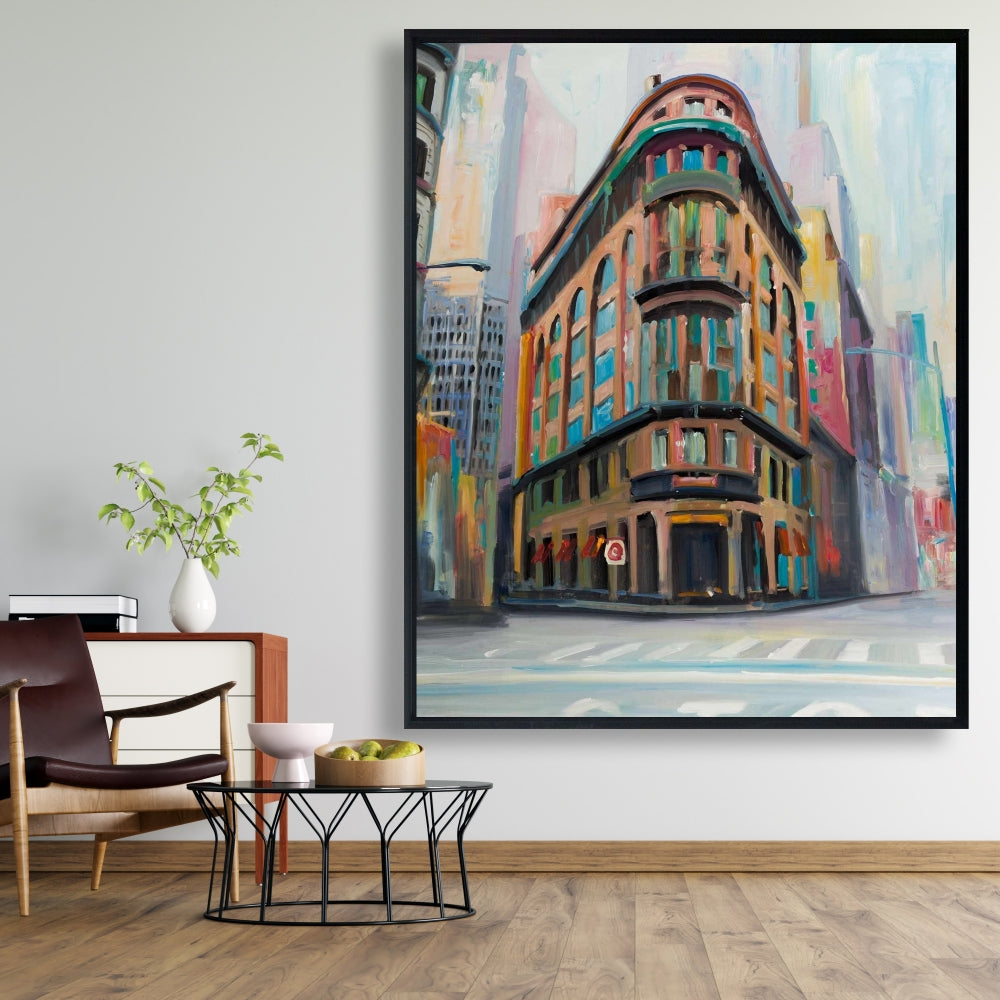 Toile encadrée « Architecture de bâtiment à New York » | Décoration d'intérieur moderne