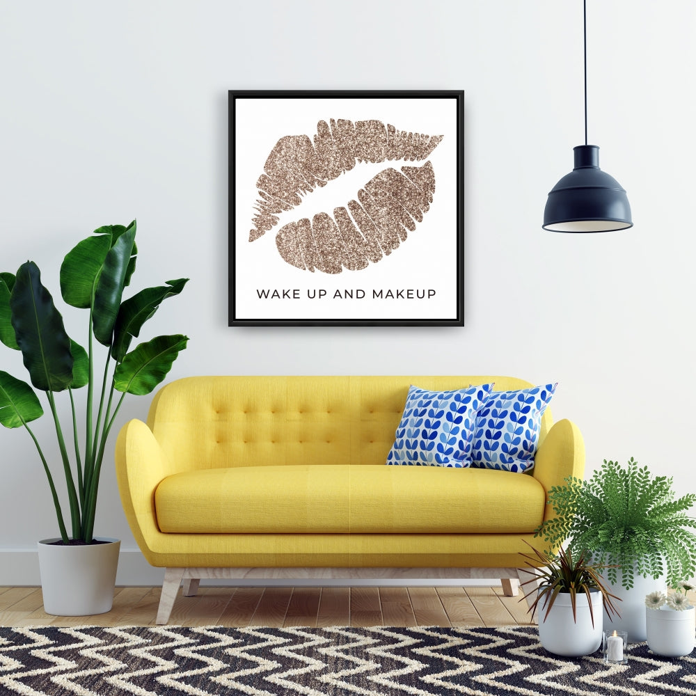 Toile encadrée rétro « Réveil et maquillage » | Décoration de chambre