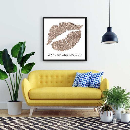 Toile encadrée rétro « Réveil et maquillage » | Décoration de chambre