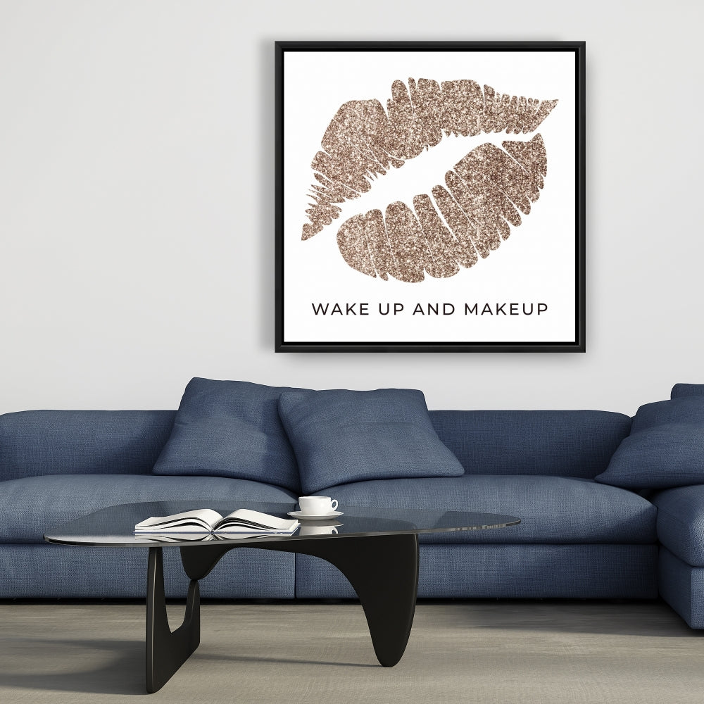 Toile encadrée rétro « Réveil et maquillage » | Décoration de chambre