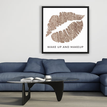 Toile encadrée rétro « Réveil et maquillage » | Décoration de chambre