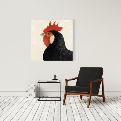 Magnifique toile de cuisine de ferme avec poule noire - Décoration d'intérieur