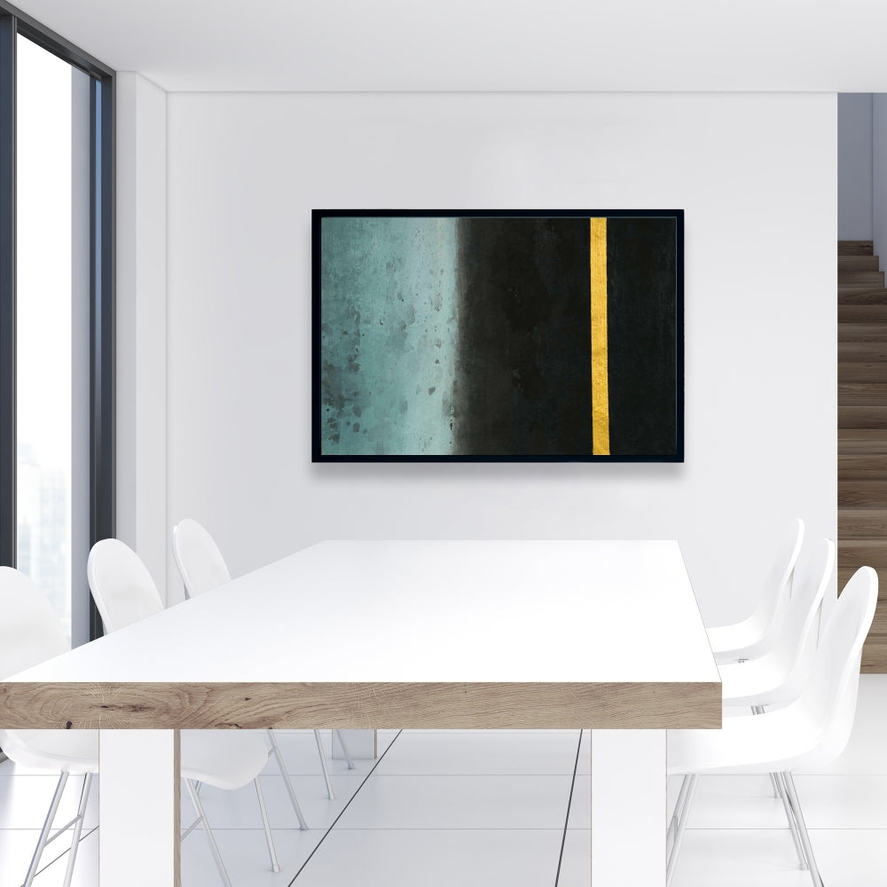 Toile minimaliste noire abstraite au crépuscule – Décoration d'intérieur