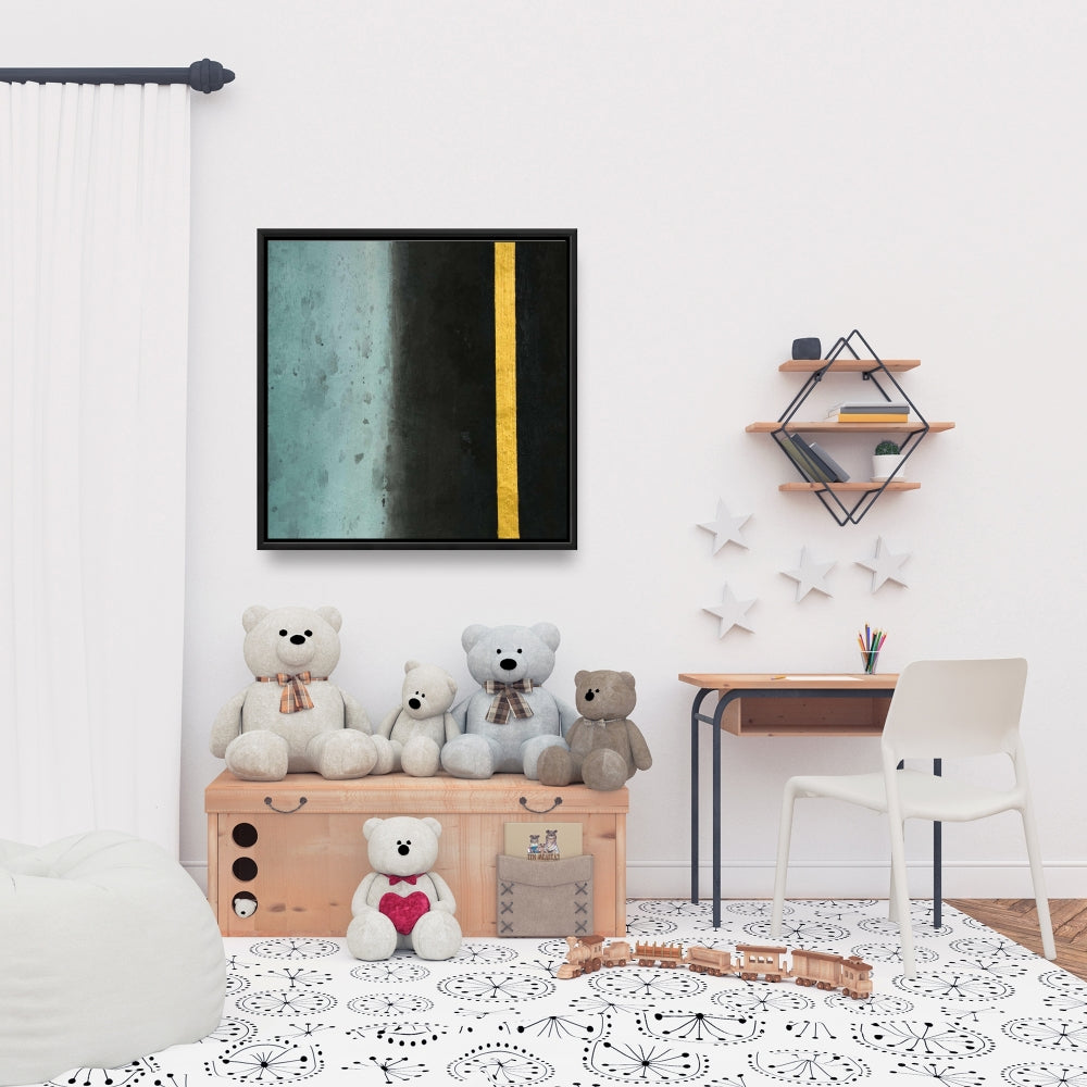 Toile minimaliste noire abstraite au crépuscule – Décoration d'intérieur