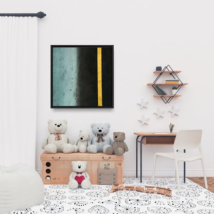 Toile minimaliste noire abstraite au crépuscule – Décoration d'intérieur