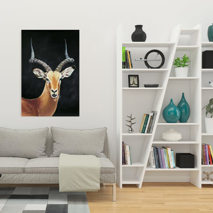 Toile murale antilope | Décoration rustique pour salon