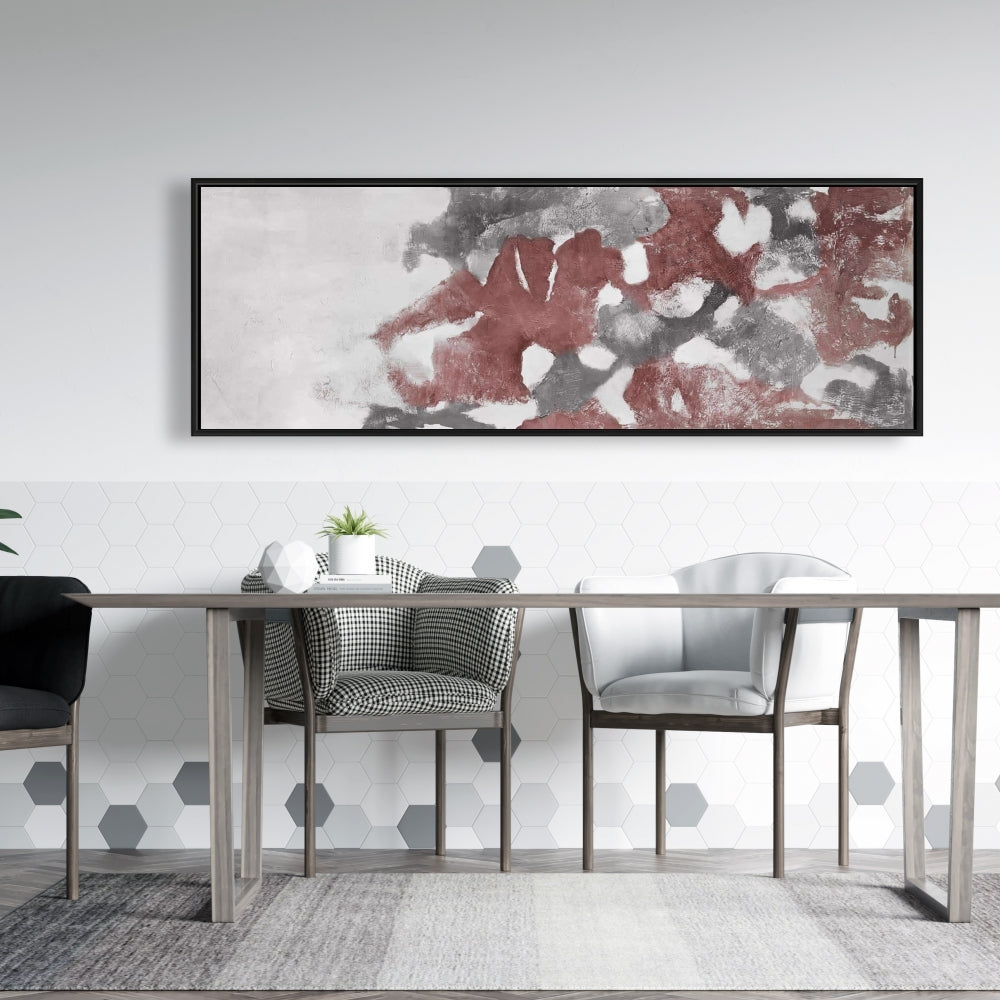 Toile encadrée grise américaine abstraite « Érosion » | Décoration d'intérieur