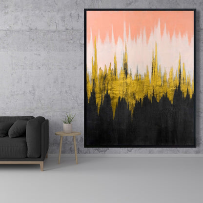 Toile abstraite en zigzag | Formes encadrées | Décoration d'intérieur