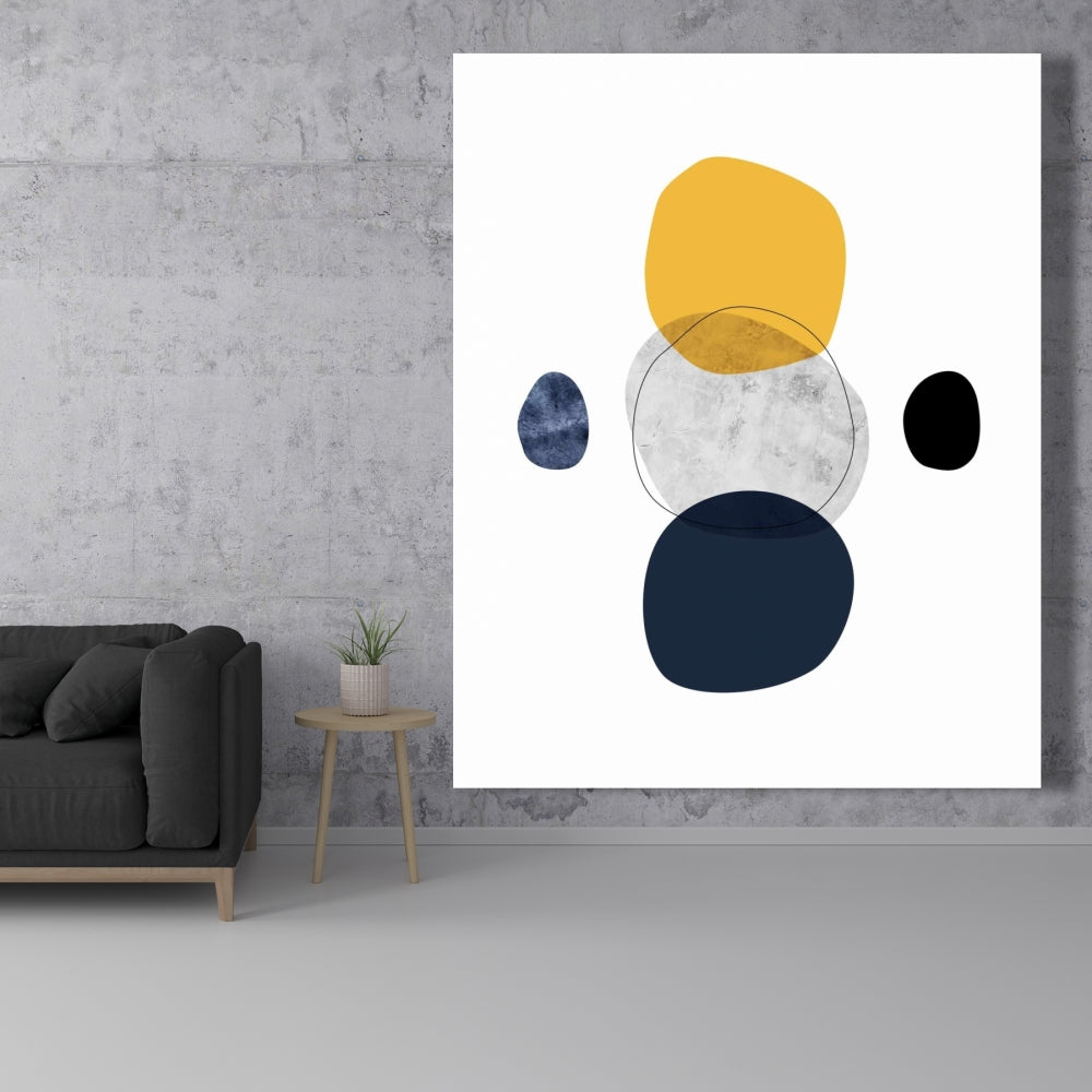 Blue Modern Livingroom Canvas - Spheres | Home Decor Art