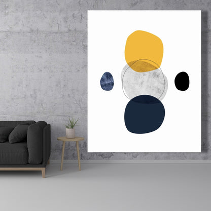 Blue Modern Livingroom Canvas - Spheres | Home Decor Art