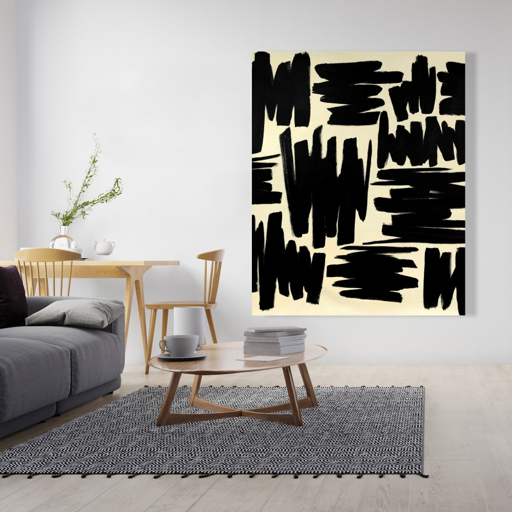 Deconstructed Stripes Abstract Canvas - Man Cave Wall Art