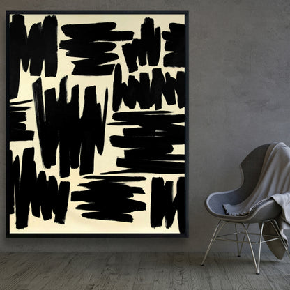 Toile à rayures déconstruites | Décoration d'intérieur abstraite