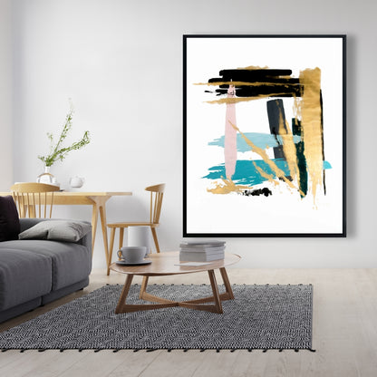 Pastel Stroke Blue Modern Canvas | Bedroom Wall Art Decor