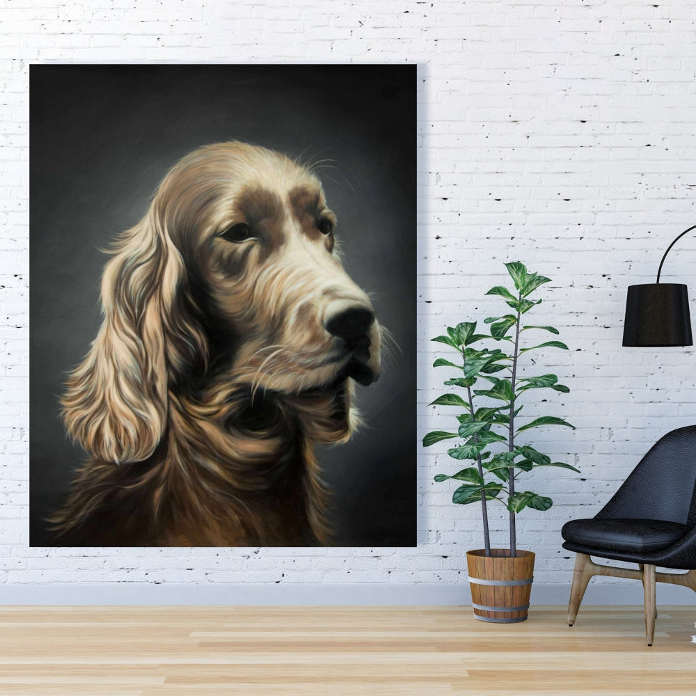 Field Spaniel Canvas | Brown Animal Office Decor Wall Art