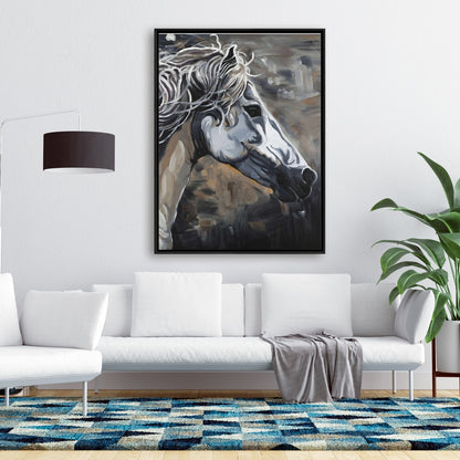 Toile Cheval sauvage | Art animalier de la ferme marron | Décoration d'intérieur