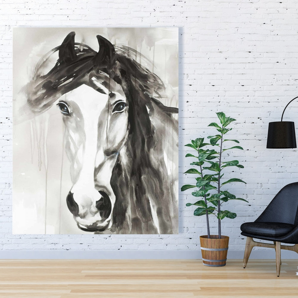 Magnifique toile de cheval sauvage | Décoration minimaliste