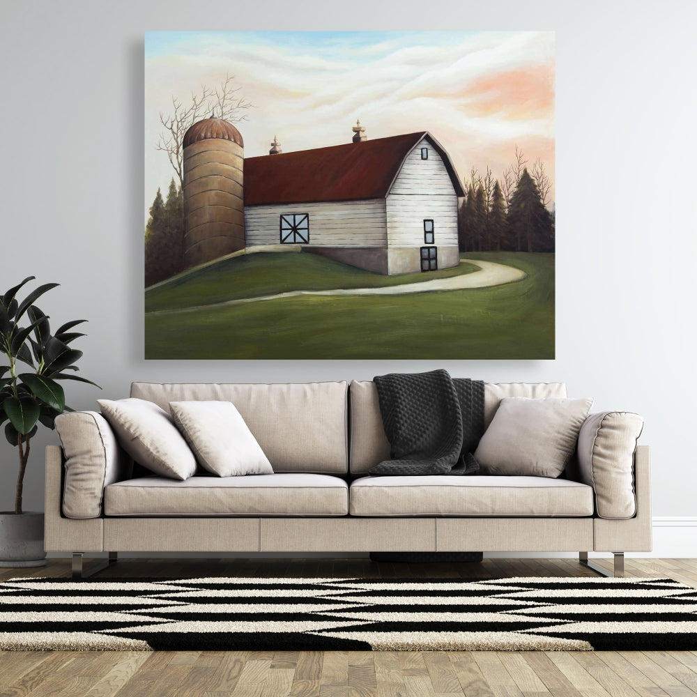 Farm Animals White Barn Livingroom Canvas | Home Decor Art
