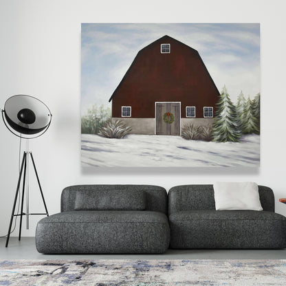 Winter Farm White Trees Canvas | Home Decor Wall Art