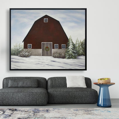 White Bedroom Rustic Canvas - It's Winter on the Farm Decor