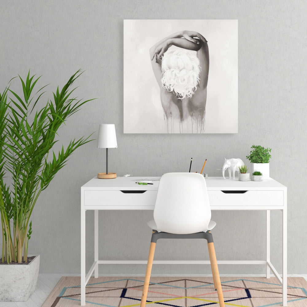Minimalist Sepia Brown Canvas - Feminine Delicacy Home Decor
