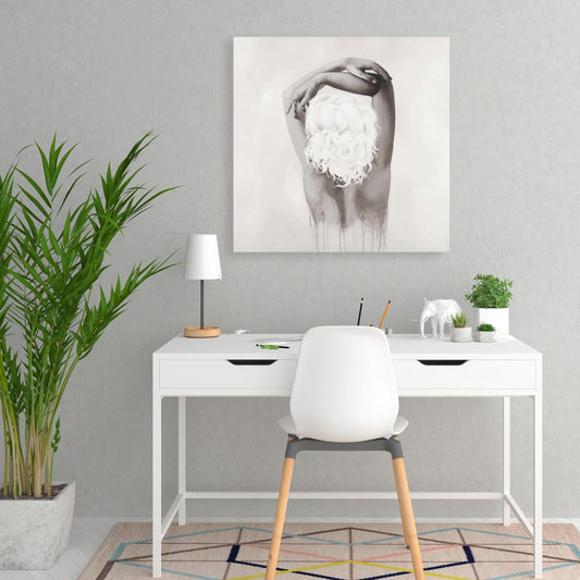 Minimalist Sepia Brown Canvas - Feminine Delicacy Home Decor