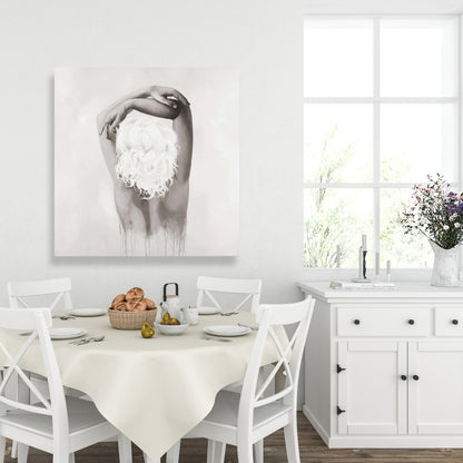 Minimalist Sepia Brown Canvas - Feminine Delicacy Home Decor