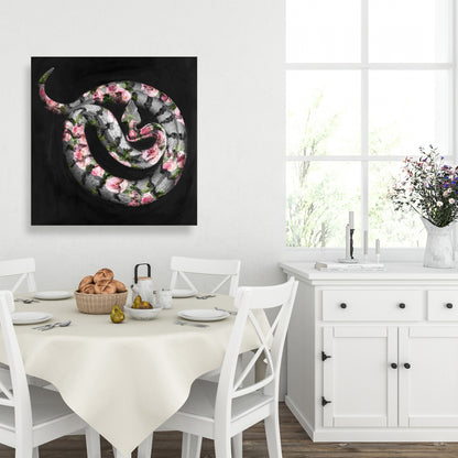 Poisonous Flowers Black Animals Canvas | Modern Home Decor