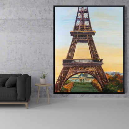 Eiffel Tower by Dawn Canvas | Blue Cities Bedroom Decor