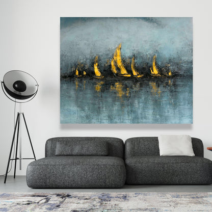 Set Sail Abstract Canvas | Bedroom Home Decor Wall Art