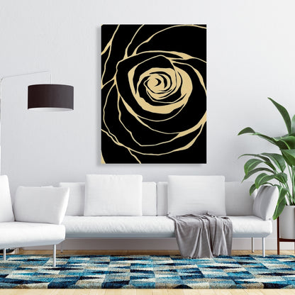 Romantic Black Rose Canvas - Elegant Bedroom Wall Art Decor