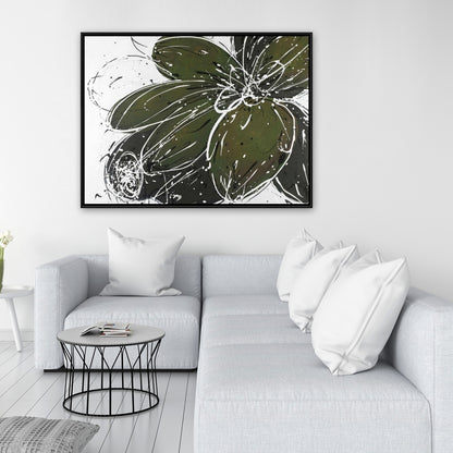 White Bedroom Botanical Canvas | Green Flower Home Decor