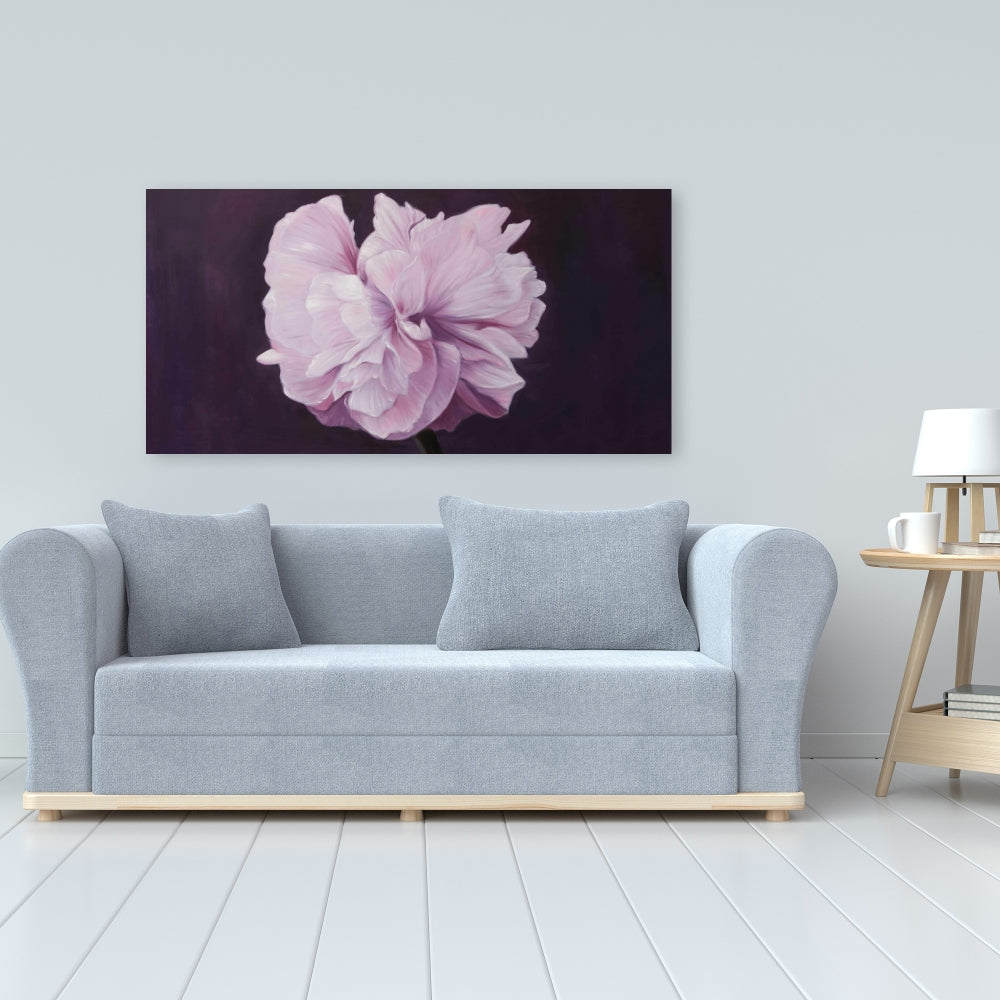 Magnifique toile de fleurs violettes | Décoration murale romantique pour chambre à coucher