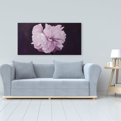 Magnifique toile de fleurs violettes | Décoration murale romantique pour chambre à coucher