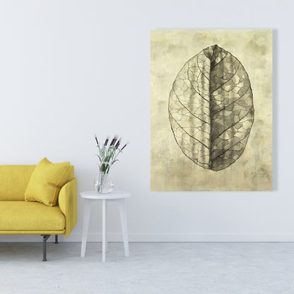 Translucent Minimalist Leaves Canvas | Botanical Home Decor