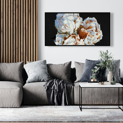Blooming Peonies Framed Canvas | Floral Bedroom Home Decor