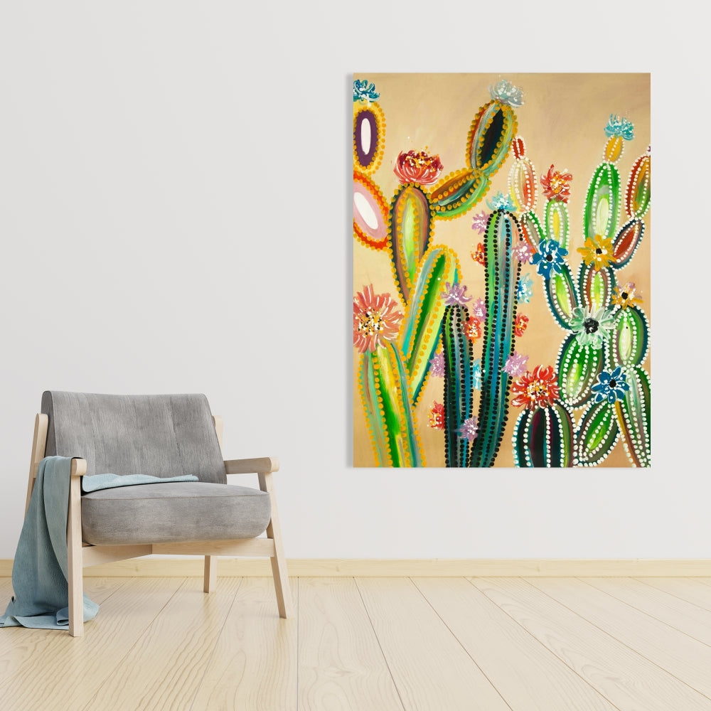 Desert Gems | Yellow Floral Botanical Canvas for Home Decor