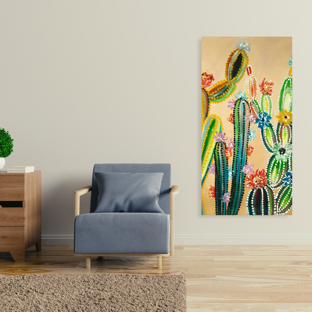 Desert Gems | Yellow Floral Botanical Canvas for Home Decor