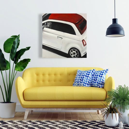Italian Red and White Car Canvas | Home Decor Wall Art