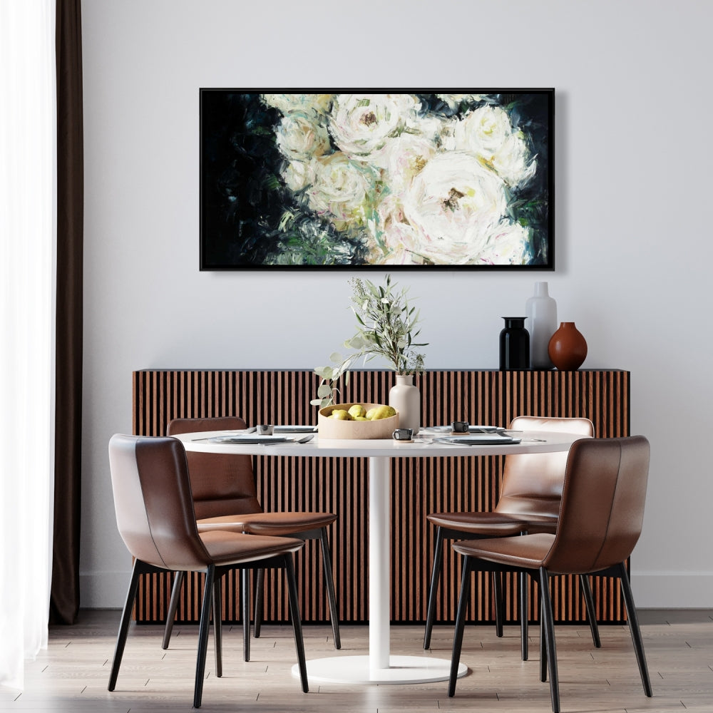 Toile botanique contemporaine « Roses de jardin » | Décoration de chambre