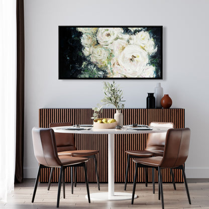 Toile botanique contemporaine « Roses de jardin » | Décoration de chambre