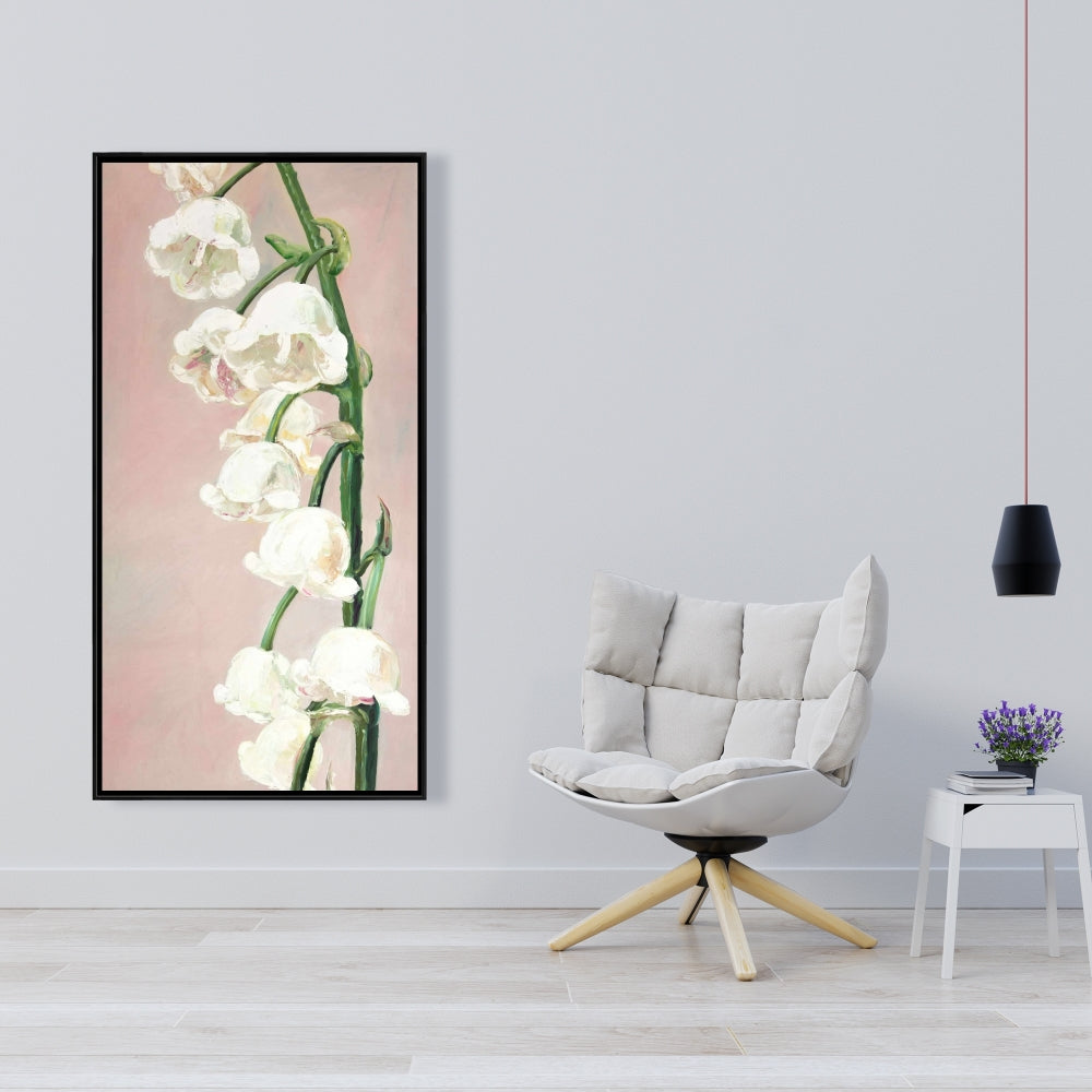 Toile encadrée Fleurs de muguet - Décoration botanique pour la maison