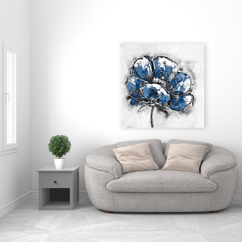Floral & Botanical Blue Canvas - Small Flower Home Decor