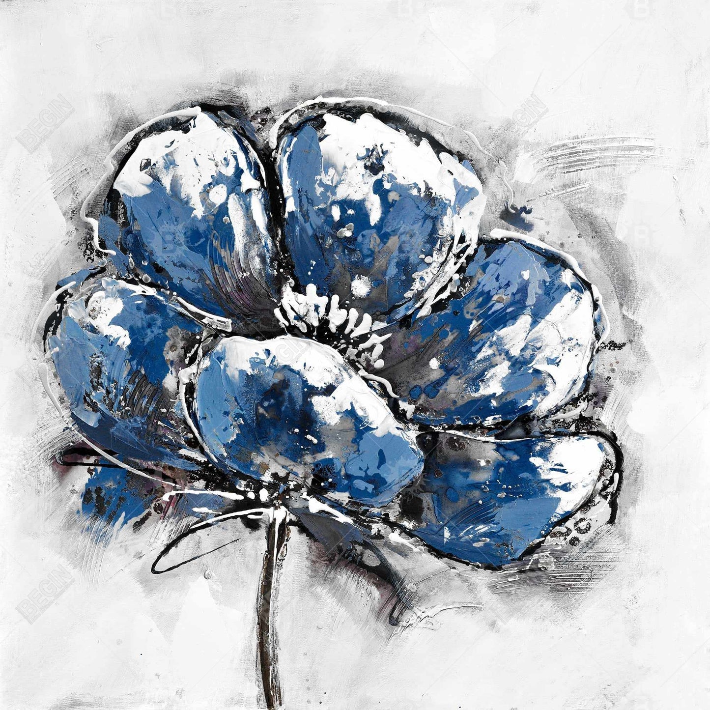 Floral & Botanical Blue Canvas - Small Flower Home Decor