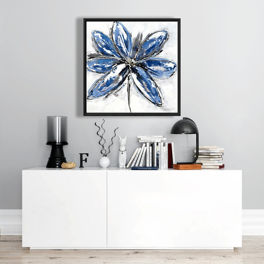 Blue Petal Botanical Canvas | Classic Home Decor Wall Art