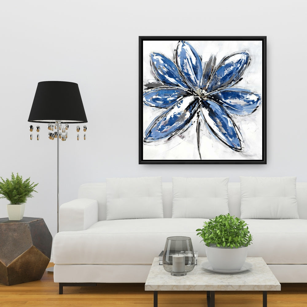 Blue Petal Botanical Canvas | Classic Home Decor Wall Art
