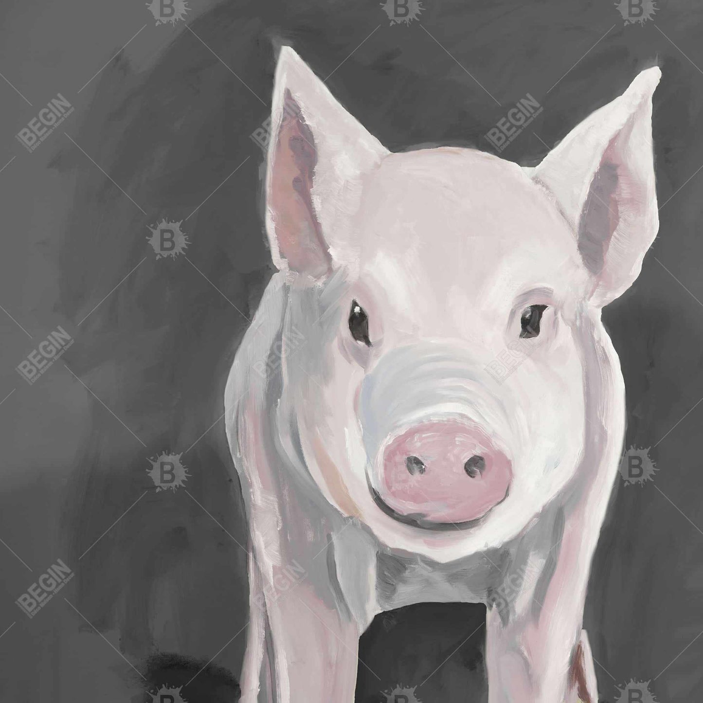 Rustic Little Piglet Canvas | Animal Home Decor for Livingroom
