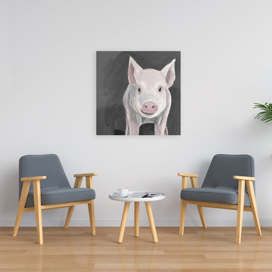 Rustic Little Piglet Canvas | Animal Home Decor for Livingroom