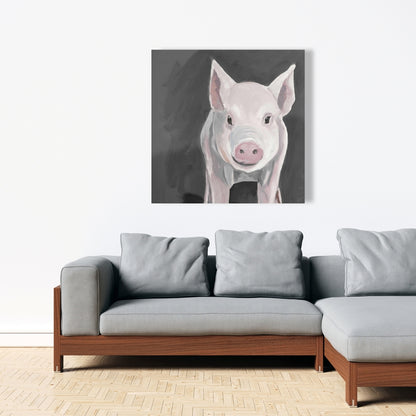 Rustic Little Piglet Canvas | Animal Home Decor for Livingroom